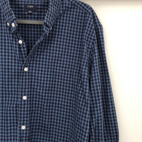 J. Crew button down blue gingham - Picture 2 of 4